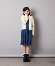 KJFAD02049 a.v.v KIDS(アー・ヴェ・ヴェ) [100-160]ジップアップケーブルニット アイボリー