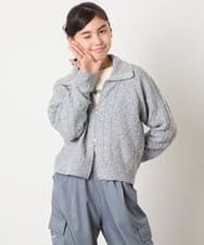 KJFAD02049 a.v.v KIDS(アー・ヴェ・ヴェ) [100-160]ジップアップケーブルニット アイボリー