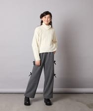 KJFAD02049 a.v.v KIDS(アー・ヴェ・ヴェ) [100-160]ジップアップケーブルニット アイボリー