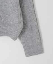 KJFAD02049 a.v.v KIDS(アー・ヴェ・ヴェ) [130-160]【ダブルジップ/クロップド丈】ジップアップケーブルニット ライトグレー