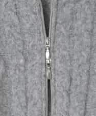 KJFAD02049 a.v.v KIDS(アー・ヴェ・ヴェ) [130-160]【ダブルジップ/クロップド丈】ジップアップケーブルニット ライトグレー