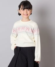 KJFAD03039 a.v.v KIDS(アー・ヴェ・ヴェ) [120-160]ノルディックニット アイボリー