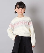 KJFAD03039 a.v.v KIDS(アー・ヴェ・ヴェ) [120-160]ノルディックニット アイボリー