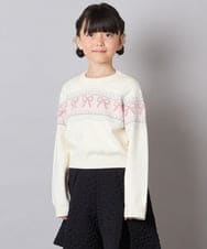 KJFAD03039 a.v.v KIDS(アー・ヴェ・ヴェ) [120-160]ノルディックニット アイボリー