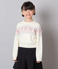 KJFAD03039 a.v.v KIDS(アー・ヴェ・ヴェ) [120-160]ノルディックニット アイボリー