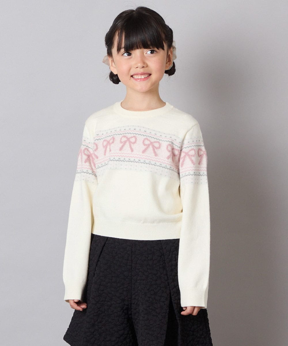 KJFAD03039 a.v.v KIDS(アー・ヴェ・ヴェ) [120-160]ノルディックニット アイボリー