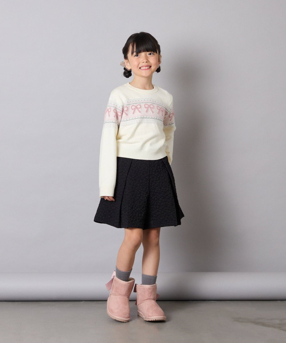 KJFAD03039 a.v.v KIDS(アー・ヴェ・ヴェ) [120-160]ノルディックニット アイボリー