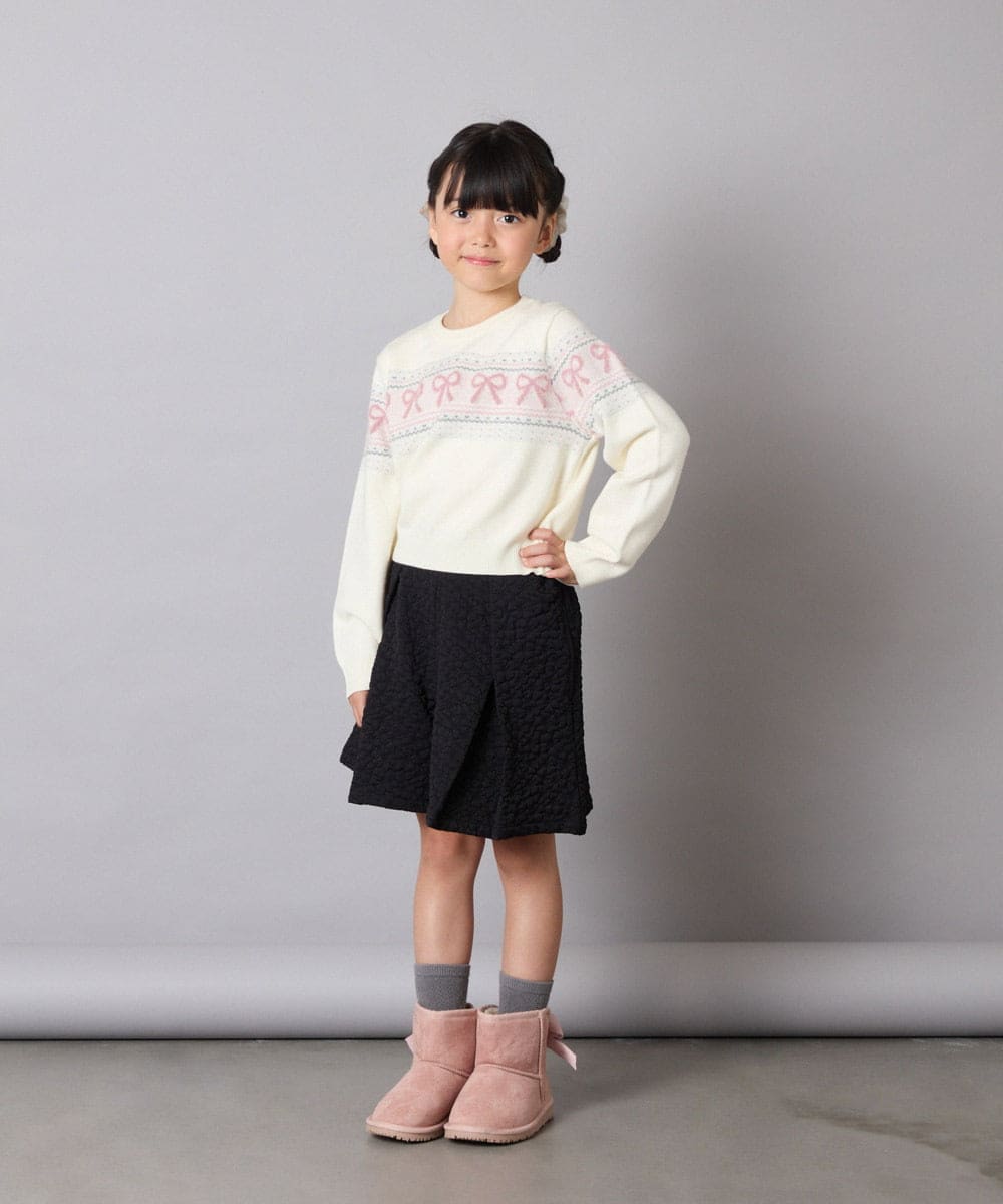 KJFAD03039 a.v.v KIDS(アー・ヴェ・ヴェ) [120-160]ノルディックニット アイボリー