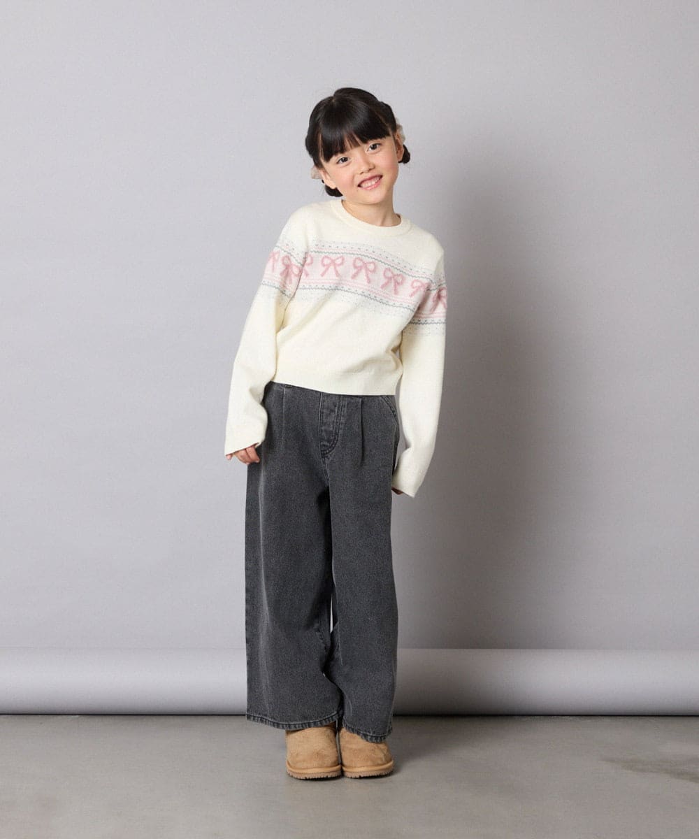 KJFAD03039 a.v.v KIDS(アー・ヴェ・ヴェ) [120-160]ノルディックニット アイボリー