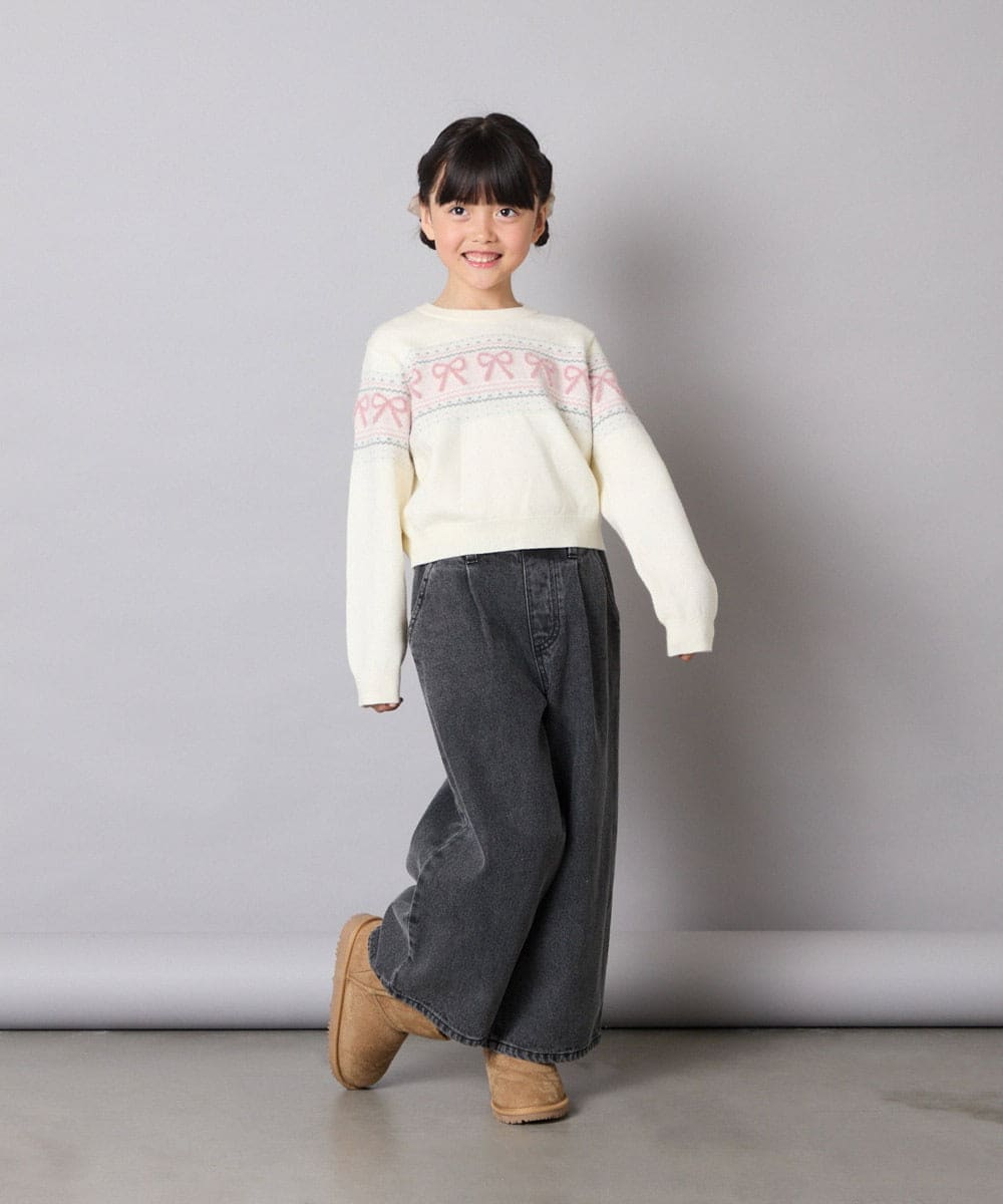 KJFAD03039 a.v.v KIDS(アー・ヴェ・ヴェ) [120-160]ノルディックニット アイボリー