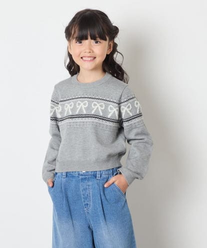 KJFAD03039 a.v.v KIDS [120-160]ノルディックニット