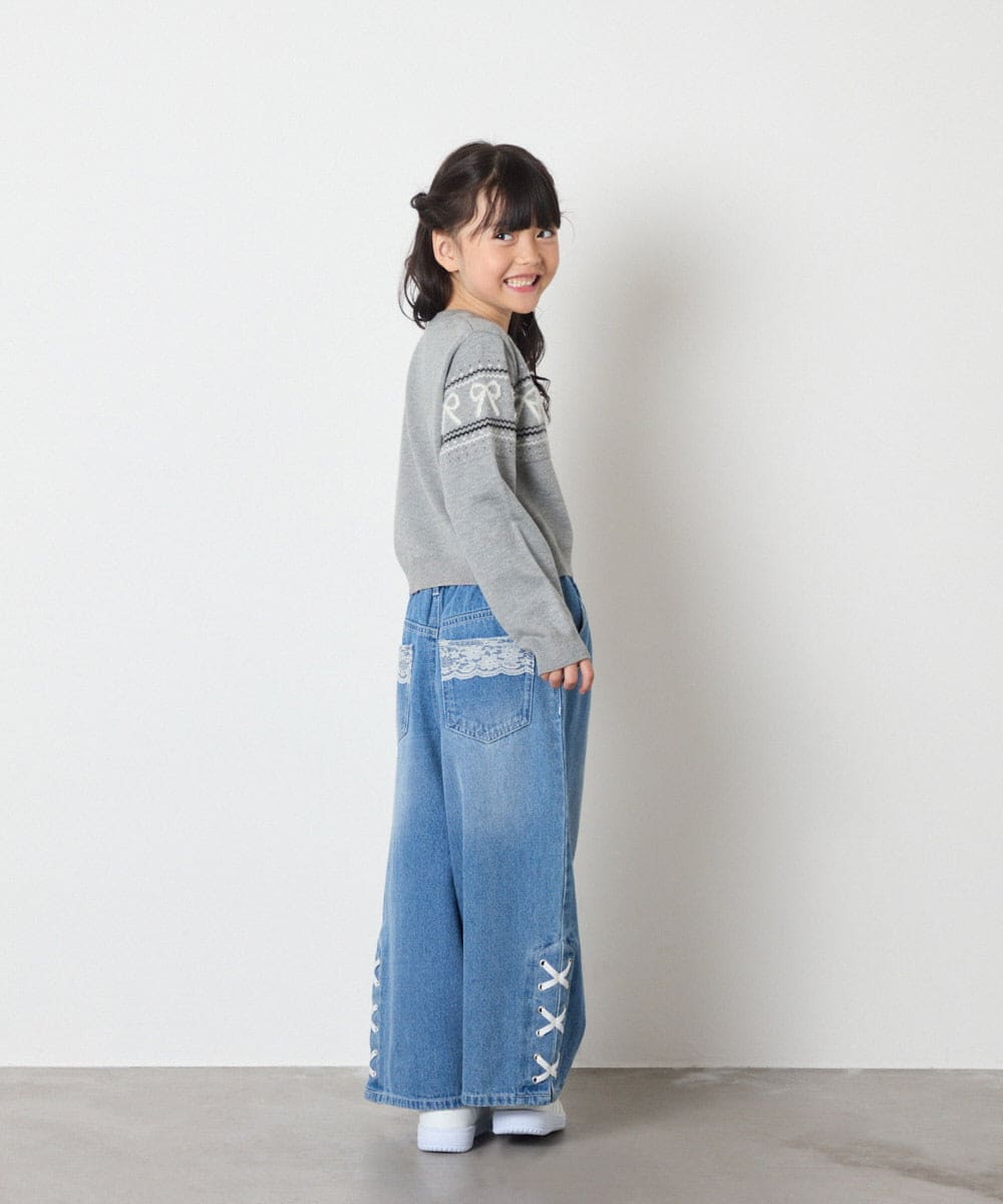 KJFAD03039 a.v.v KIDS(アー・ヴェ・ヴェ) [120-160]ノルディックニット グレー