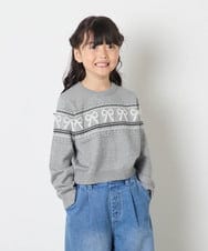 KJFAD03039 a.v.v KIDS(アー・ヴェ・ヴェ) [120-160]ノルディックニット グレー