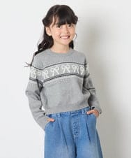 KJFAD03039 a.v.v KIDS(アー・ヴェ・ヴェ) [120-160]ノルディックニット グレー