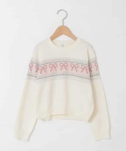 KJFAD03039 a.v.v KIDS [120-160]【おうちで洗える】ふわもちノルディックニット