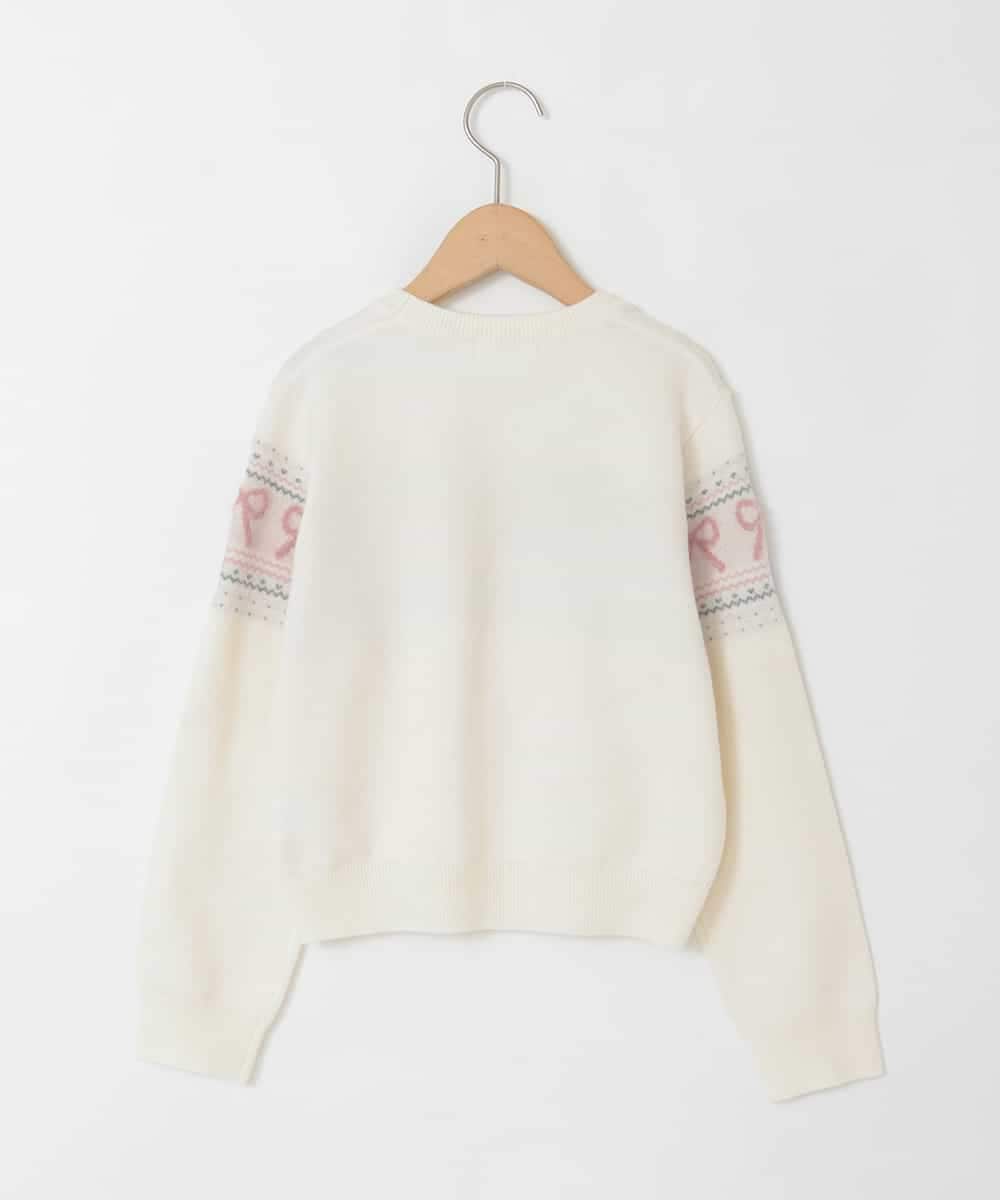 KJFAD03039 a.v.v KIDS(アー・ヴェ・ヴェ) [120-160]【おうちで洗える】ふわもちノルディックニット アイボリー