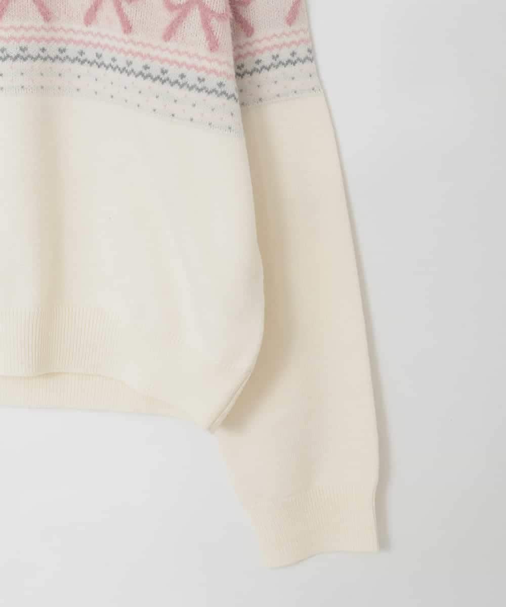 KJFAD03039 a.v.v KIDS(アー・ヴェ・ヴェ) [120-160]【おうちで洗える】ふわもちノルディックニット アイボリー