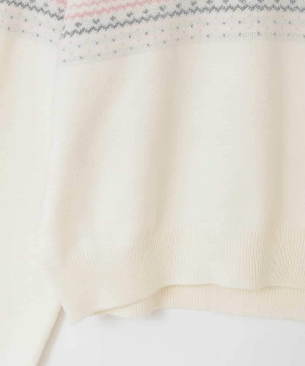 KJFAD03039 a.v.v KIDS(アー・ヴェ・ヴェ) [120-160]【おうちで洗える】ふわもちノルディックニット アイボリー