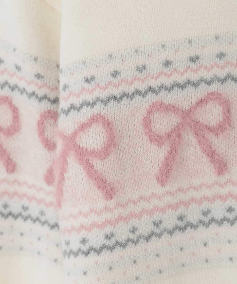 KJFAD03039 a.v.v KIDS(アー・ヴェ・ヴェ) [120-160]【おうちで洗える】ふわもちノルディックニット アイボリー