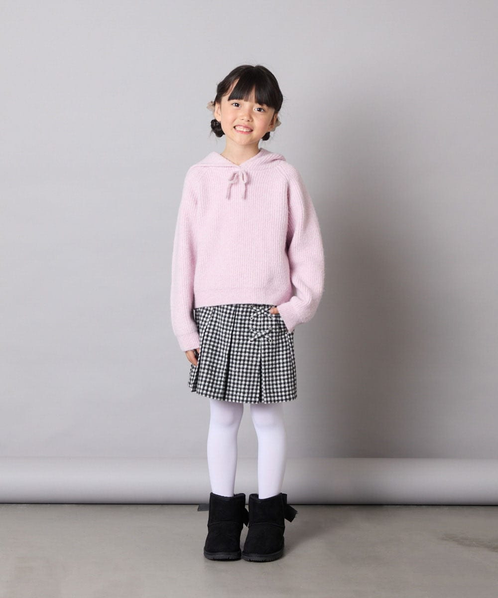 KJFAD04039 a.v.v KIDS(アー・ヴェ・ヴェ) [120-160]ニットパーカー ピンク