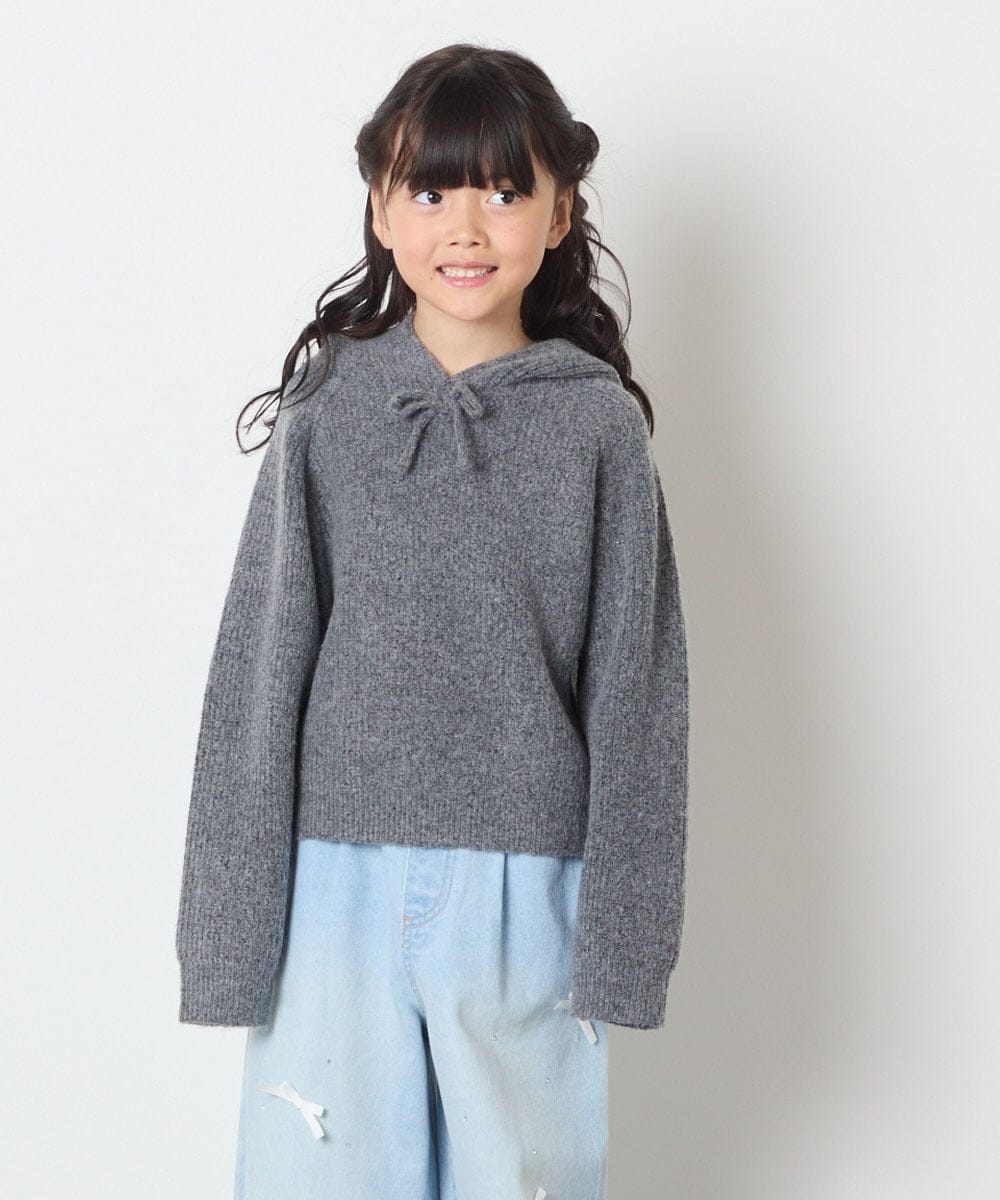 KJFAD04039 a.v.v KIDS(アー・ヴェ・ヴェ) [120-160]ニットパーカー ピンク