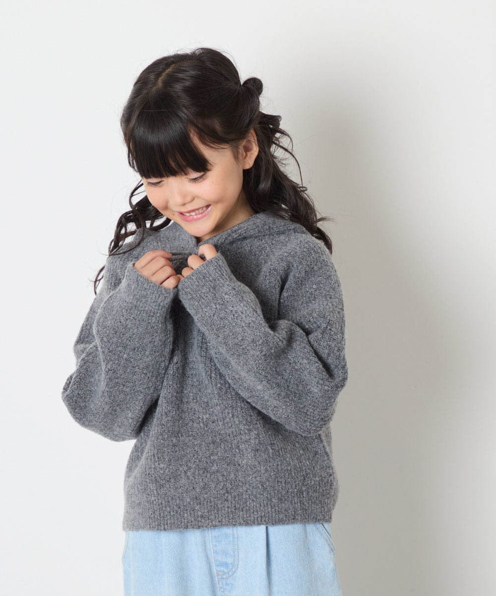 KJFAD04039 a.v.v KIDS(アー・ヴェ・ヴェ) [120-160]ニットパーカー ピンク