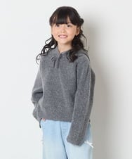 KJFAD04039 a.v.v KIDS(アー・ヴェ・ヴェ) [120-160]ニットパーカー ピンク