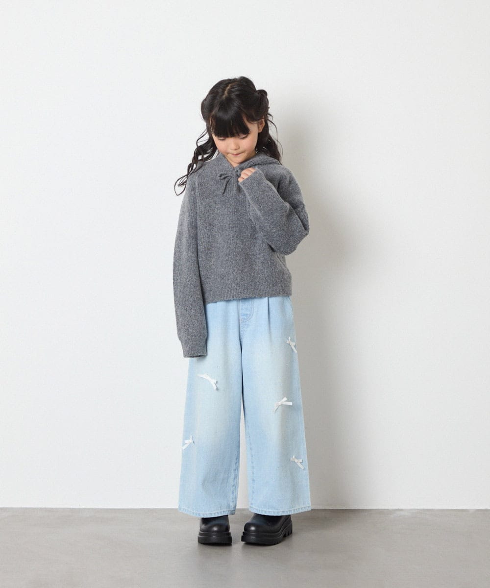 KJFAD04039 a.v.v KIDS(アー・ヴェ・ヴェ) [120-160]ニットパーカー ピンク