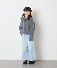 KJFAD04039 a.v.v KIDS(アー・ヴェ・ヴェ) [120-160]ニットパーカー ピンク