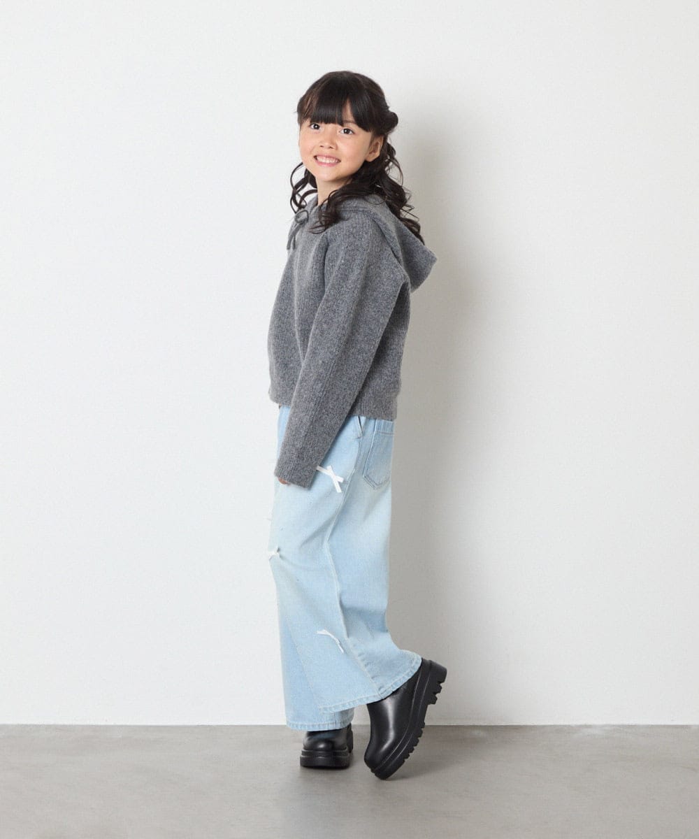 KJFAD04039 a.v.v KIDS(アー・ヴェ・ヴェ) [120-160]ニットパーカー ピンク