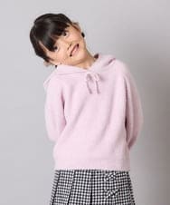 KJFAD04039 a.v.v KIDS(アー・ヴェ・ヴェ) [120-160]ニットパーカー ピンク