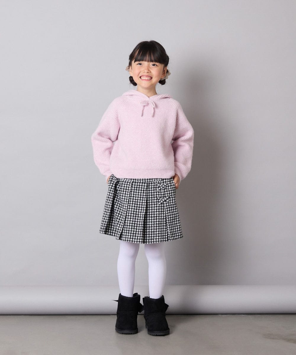 KJFAD04039 a.v.v KIDS(アー・ヴェ・ヴェ) [120-160]ニットパーカー ピンク