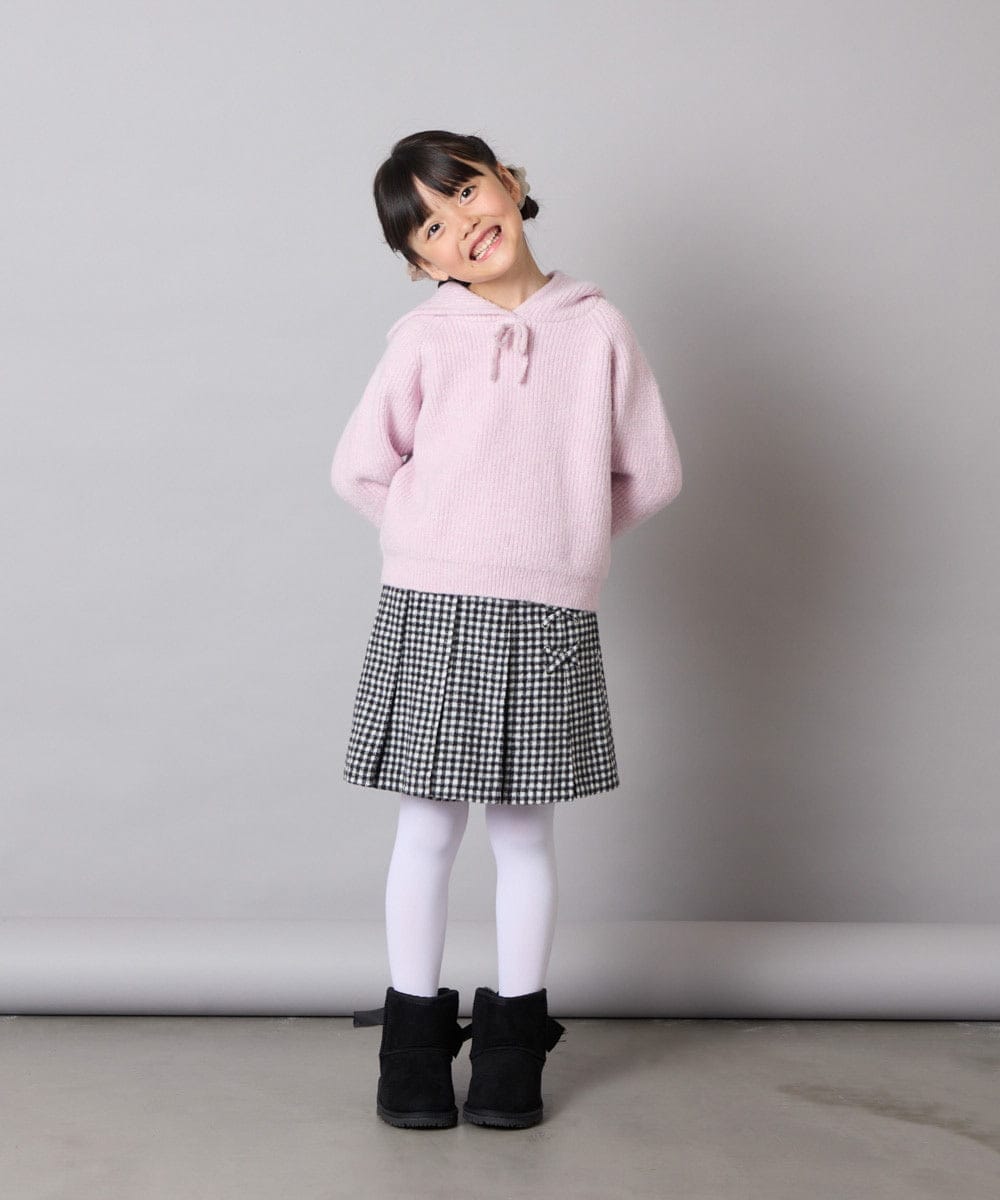 KJFAD04039 a.v.v KIDS(アー・ヴェ・ヴェ) [120-160]ニットパーカー ピンク