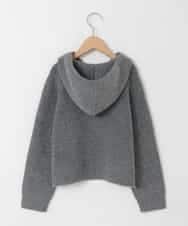 KJFAD04039 a.v.v KIDS(アー・ヴェ・ヴェ) [120-160]【おうちで洗える】とろふわニットパーカー ダークグレー