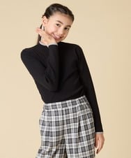 KJFAD41029 a.v.v KIDS(アー・ヴェ・ヴェ) [130-160]配色プチハイリブニット アイボリー