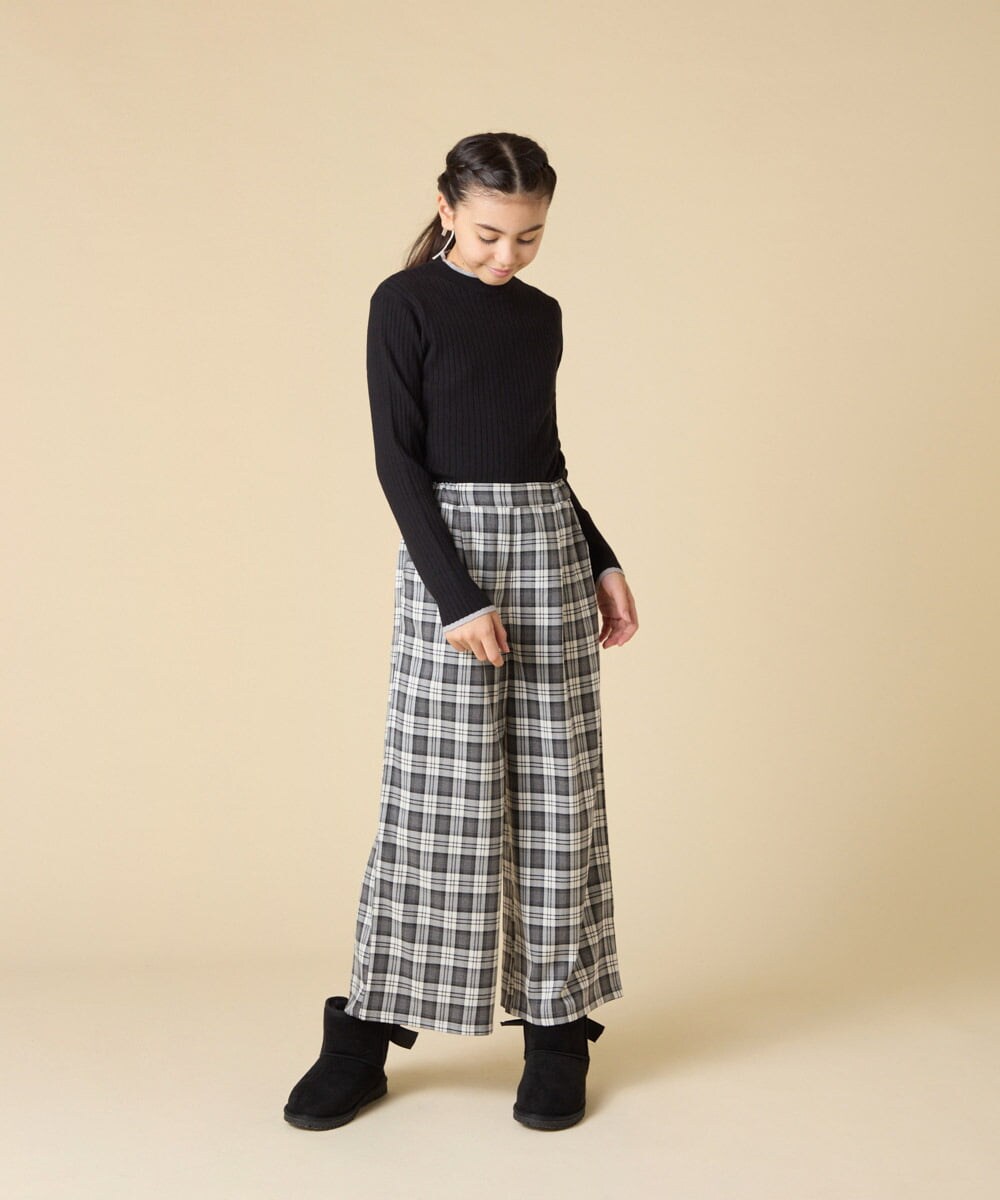 KJFAD41029 a.v.v KIDS(アー・ヴェ・ヴェ) [130-160]配色プチハイリブニット アイボリー