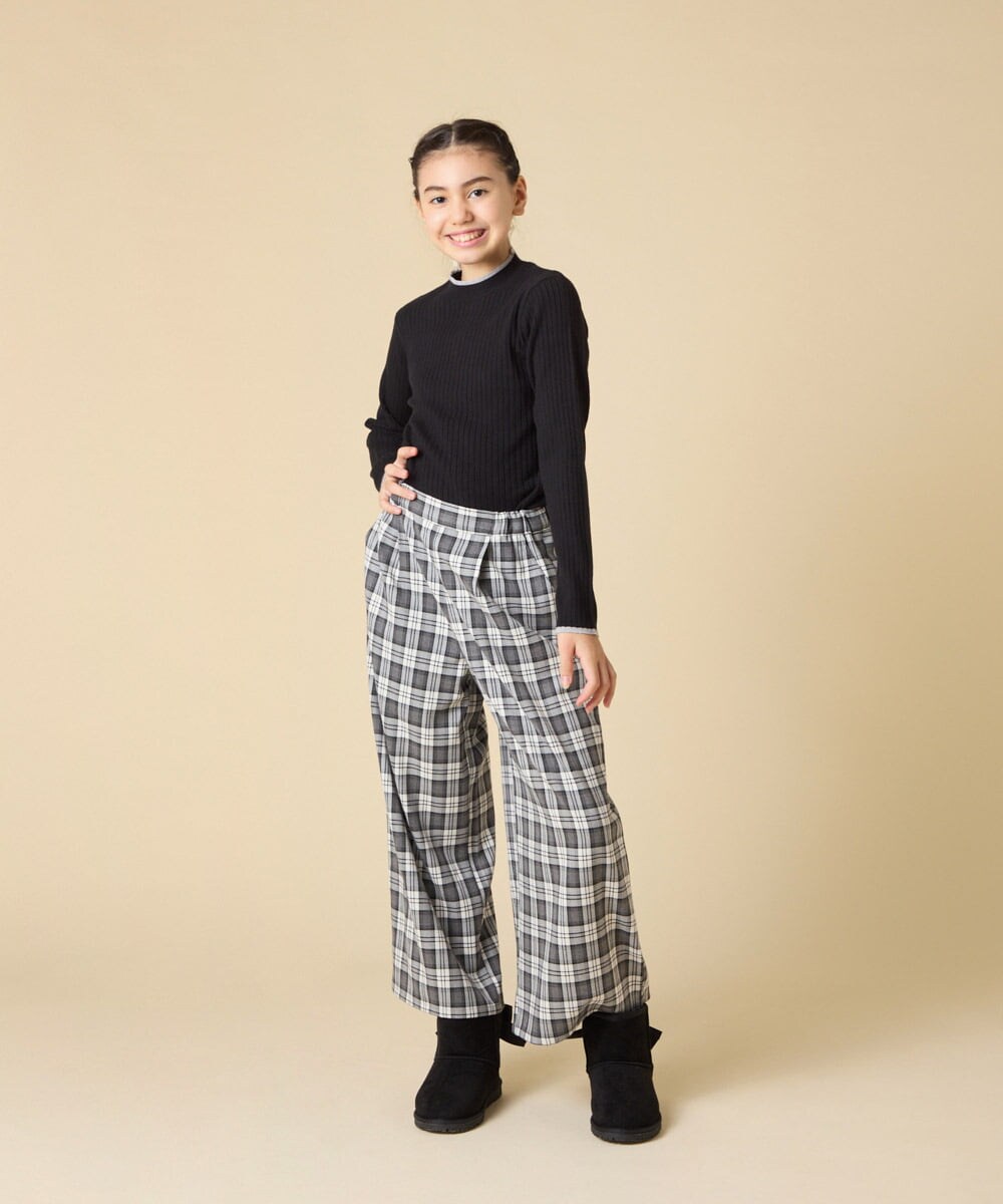 KJFAD41029 a.v.v KIDS(アー・ヴェ・ヴェ) [130-160]配色プチハイリブニット アイボリー