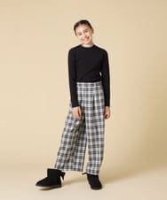 KJFAD41029 a.v.v KIDS(アー・ヴェ・ヴェ) [130-160]配色プチハイリブニット アイボリー