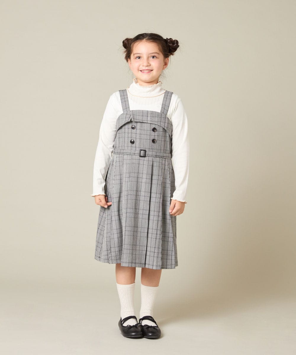 KJFAD41029 a.v.v KIDS(アー・ヴェ・ヴェ) [130-160]配色プチハイリブニット アイボリー