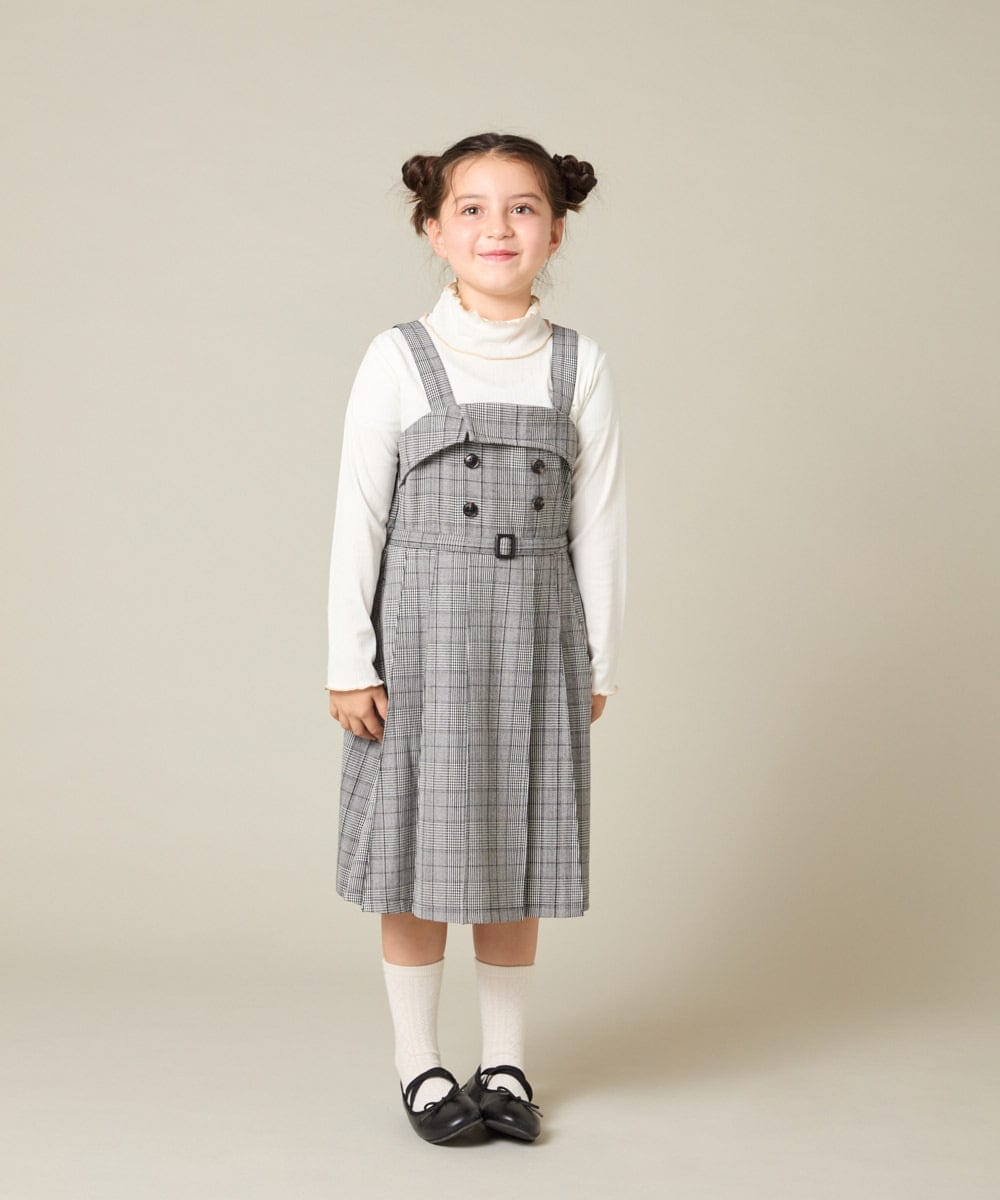 KJFAD41029 a.v.v KIDS(アー・ヴェ・ヴェ) [130-160]配色プチハイリブニット アイボリー