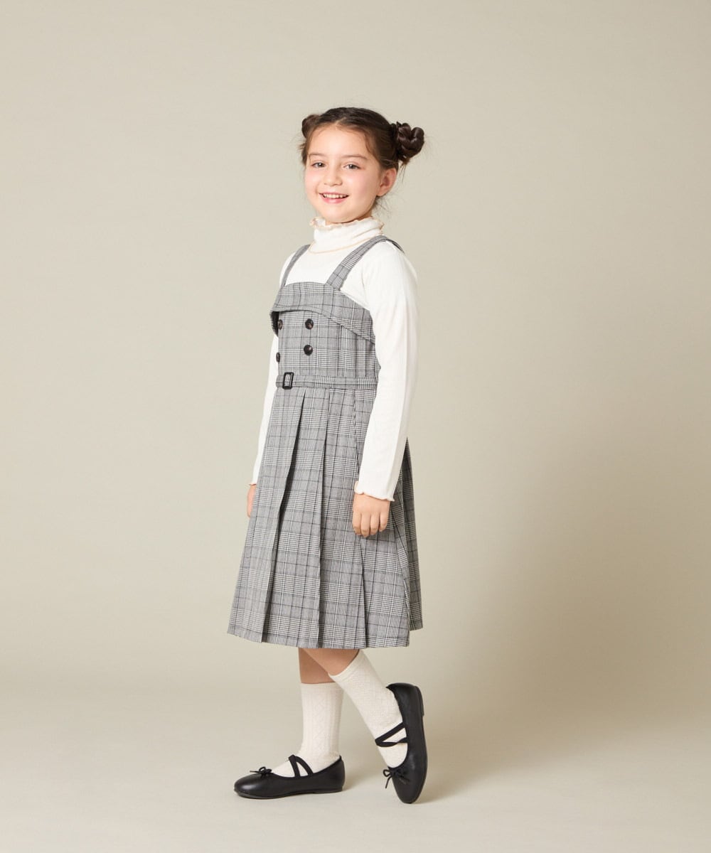 KJFAD41029 a.v.v KIDS(アー・ヴェ・ヴェ) [130-160]配色プチハイリブニット アイボリー