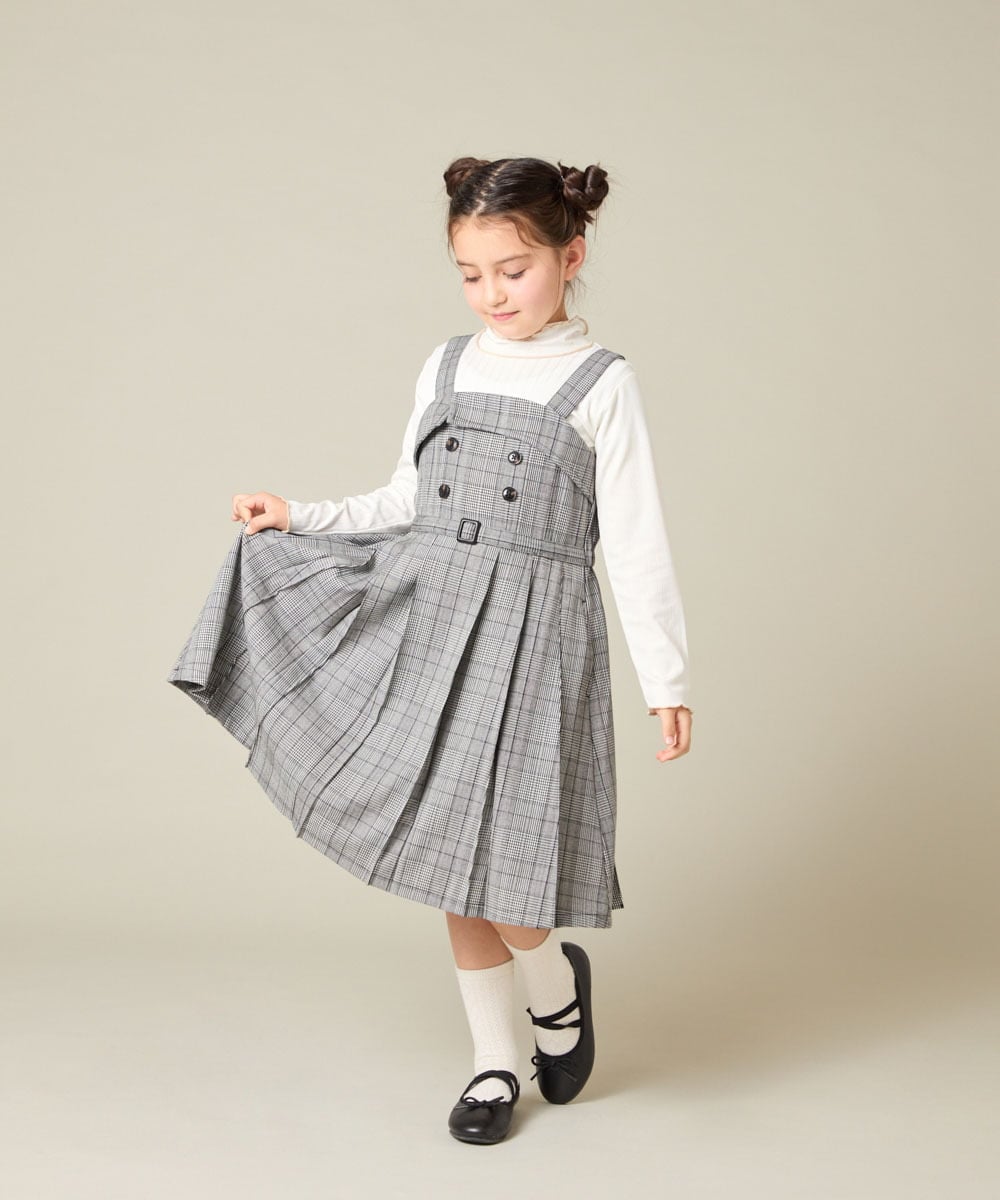 KJFAD41029 a.v.v KIDS(アー・ヴェ・ヴェ) [130-160]配色プチハイリブニット アイボリー