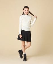 KJFAD41029 a.v.v KIDS(アー・ヴェ・ヴェ) [130-160]配色プチハイリブニット アイボリー