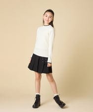 KJFAD41029 a.v.v KIDS(アー・ヴェ・ヴェ) [130-160]配色プチハイリブニット アイボリー