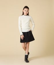 KJFAD41029 a.v.v KIDS(アー・ヴェ・ヴェ) [130-160]配色プチハイリブニット アイボリー