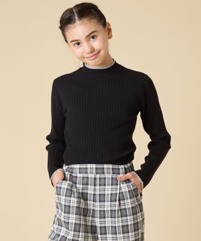 KJFAD41029 a.v.v KIDS [130-160]配色プチハイリブニット