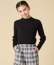 KJFAD41029 a.v.v KIDS(アー・ヴェ・ヴェ) [130-160]配色プチハイリブニット ブラック