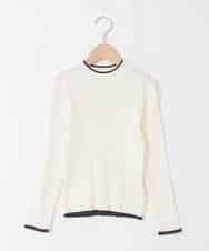 KJFAD41029 a.v.v KIDS(アー・ヴェ・ヴェ) [130-160]配色プチハイリブニット アイボリー