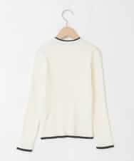 KJFAD41029 a.v.v KIDS(アー・ヴェ・ヴェ) [130-160]配色プチハイリブニット アイボリー