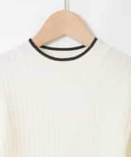 KJFAD41029 a.v.v KIDS(アー・ヴェ・ヴェ) [130-160]配色プチハイリブニット アイボリー